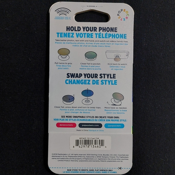 PopSockets Pop Grip | White Rainbow Unicorn Marble - Picture 3 of 3